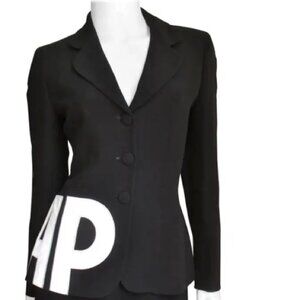 Moschino Cheap Chic Vintage 90s Appliqués CHEAP 3 Button Fitted Blazer Jacket 10